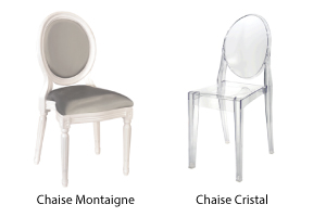 chaise montaigne et chaise cristal chaise originale pour réception mariage