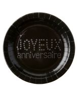 Assiettes anniversaire - noir