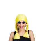Perruque femme avec tresses - jaune