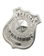 Badge de policier en métal argenté