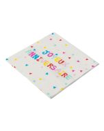 20 serviettes Joyeux Anniversaire multicolores