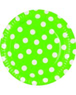 8 Assiettes vertes à pois