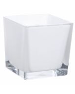 Vase cube blanc – 8 cm