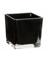 Vase cube noir – 6 cm