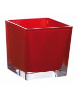 Vase cube rouge – 6 cm