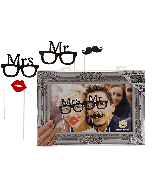 Kit photobooth Mr&Mrs avec cadre pas cher