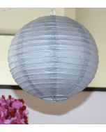 Lampion boule de déco - 20 cm - argent - x5