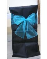 Noeuds en organza pour housses de chaises - turquoise - x10