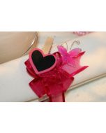 Coeur PM sur pince - fuchsia- x6