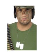 Chaîne avec plaques pour déguisement et costume homme de Soldat