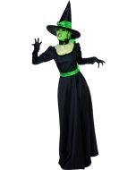 Déguisement femme sorcière - noir et vert - Taille S