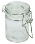 Pot à dragées en verre transparent avec clip - 6.1 cm x 4.5 cm
