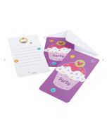 6 cartes d'invitation cupcake avec enveloppes