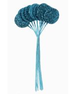 Bouquet de 12 ronds pailletés - turquoise