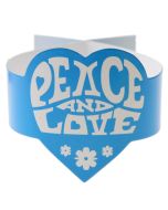 Ronds de serviettes Peace and Love - turquoise - x6
