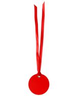 Etiquette Dragees Ronde Ruban x12 - rouge