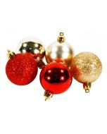 Lot de 17 boules de Noël - or et rouge