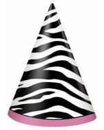 8 chapeaux de fête Zebra Passion