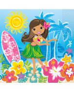 16 Serviettes Hula Beach Party