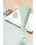 20 serviettes motif hexagones couleur vert