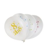 8 Ballons Joyeux anniversaire 8 ans multicolores