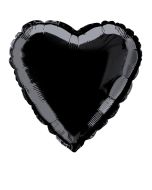 Ballon hélium forme coeur - noir