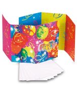 6 cartes d'invitation Ballon Party