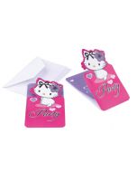 Cartes d'invitation "Charmmy Kitty Hearts" - Hello Kitty  x 6
