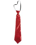 Cravate sequins avec élastique - rouge