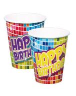 6 gobelets Happy Birthday - 250 ml