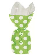 20 sacs à cadeau avec attaches - pois verts