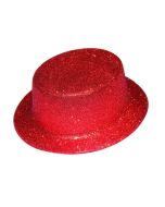 Chapeau haut de forme à paillettes rouge