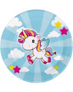 8 Assiettes licorne 23 cm