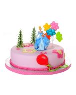 Kit gâteau Cendrillon avec fleurs et sapins