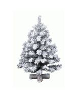 Petit sapin enneigé pied en croix - 75 cm