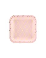 Assiettes roses & Carreaux Or