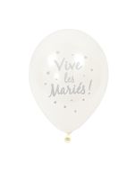 6x  Ballon de baudruche Vive les mariés Argent