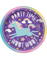 8 assiettes party time licorne