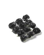 12 Roses papier sur tige noires