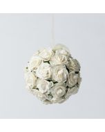Boule de roses en papier - blanche