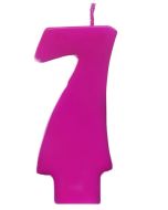 Bougie fuchsia chiffre 7