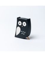 Hibou déco noir et blanc - 9,5 cm