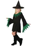 Costume fille sorcière noir et vert - Taille 10/12 ans