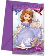 6 invitations Princesse Sofia