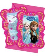 6 invitations & enveloppes La Reine des Neiges