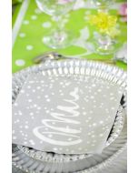 Serviettes de table motif sapin coloris argent x20