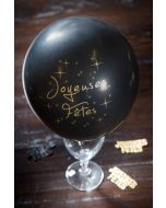 Ballons Joyeuses Fêtes - Noir - x8