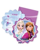 6 invitations avec enveloppes - Reine des Neiges