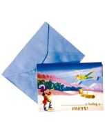 6 cartes d'invitations avec enveloppes Peter Pan