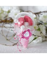 Cornet de glace transparent rose